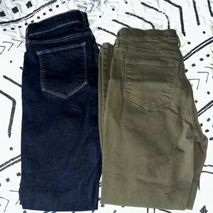 GAP Dark Wash Denim Jeans & Olive Green Pants - Two-Pack